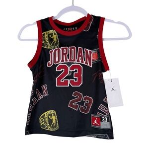 Jordan Jumpman Basketball Jersey Black Red Kids Size M 5-6 Boys Girls Athletic